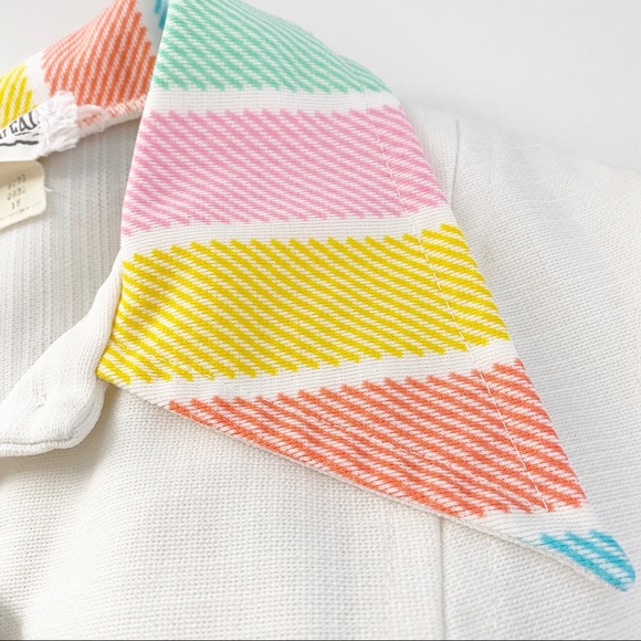 1960’s Country Fair Rainbow Point Collar Dress 16 - Picture 5 of 9